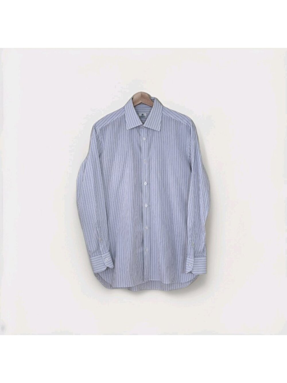 Luigi Borrelli Napoli Dress Shirt 16 41 White Striped Royal Supplier Sartorial
